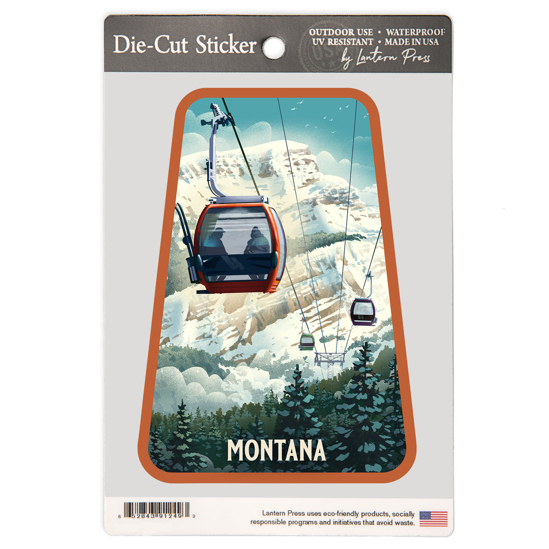 Montana, Lithograph, Gondola, Orange, Vinyl Sticker
