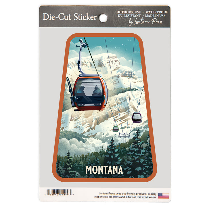 Montana, Lithograph, Gondola, Orange, Vinyl Sticker