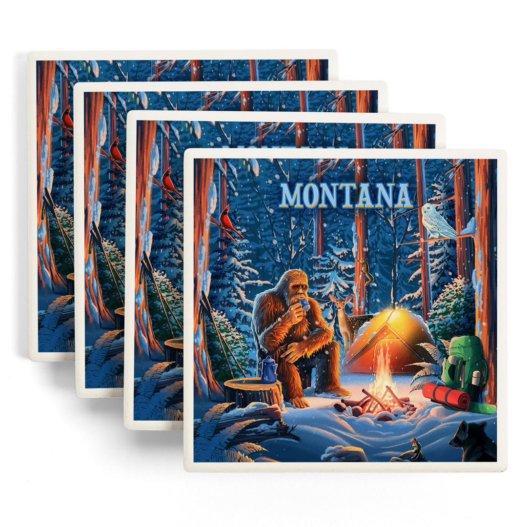 Montana, Find Your Inner Squatch, Camping Bigfoot, Coasters