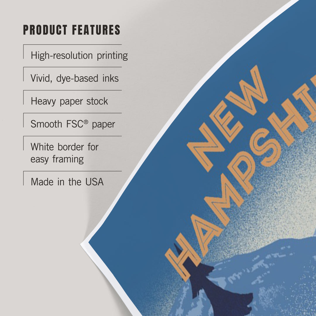 New Hampshire, Lithograph, Elk and Mountains Scene, Art & Giclee Prints