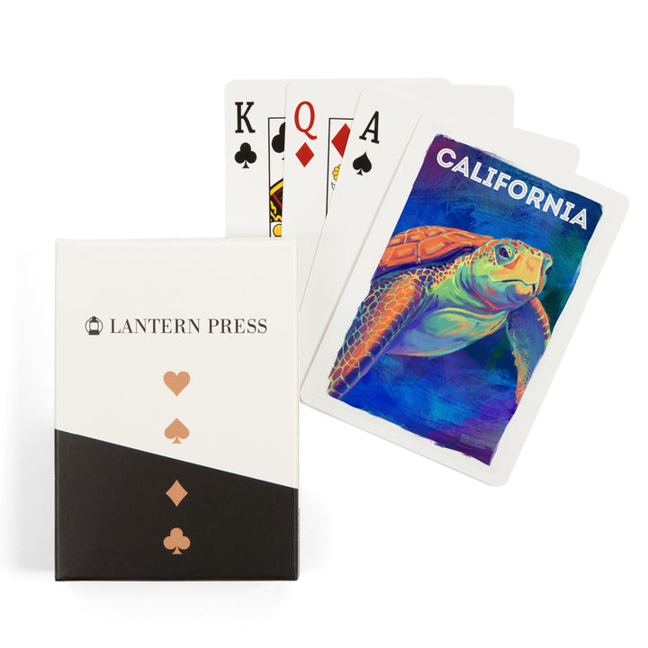 Playing Cards, California, Vivid, Sea Turtle, 52 Card Deck with Jokers in Box, Unique Art