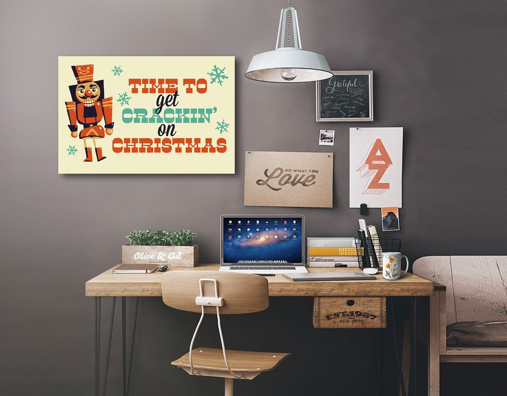 Nutcracker, Retro Christmas, Lantern Press Artwork, Stretched Canvas