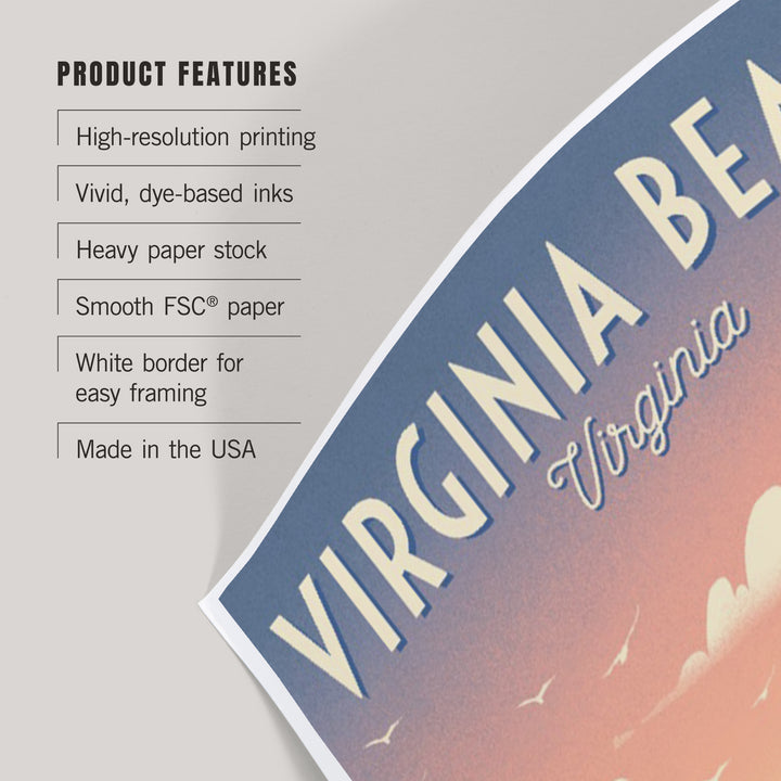 Virginia Beach, Virginia, Lithograph, Enjoy the Ride, Longboards and Scooters, Art & Giclee Prints