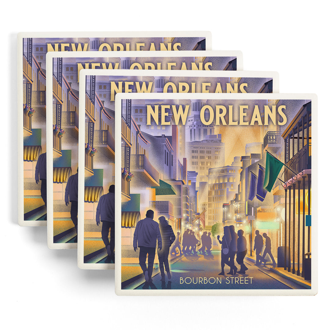 New Orleans, Louisiana, Bourbon Street Litho, Coasters