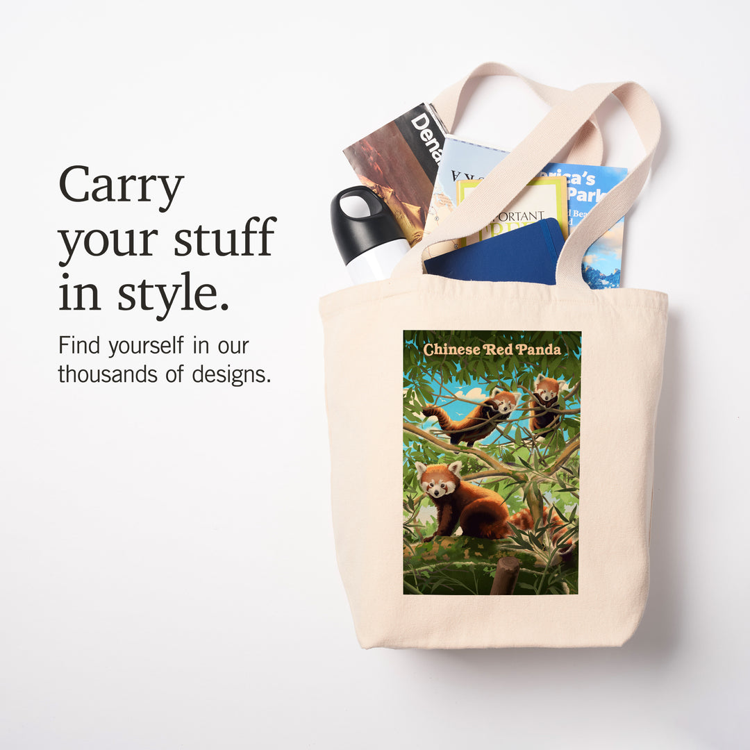 Lithograph Wildlife, Chinese Red Panda, Tote Bag