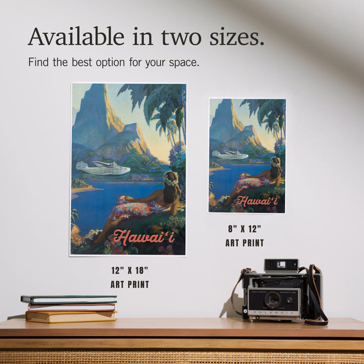 Hawaii, Vintage Tropical Airplane, Art & Giclee Prints