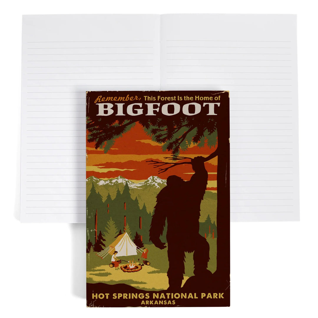 Lined 6x9 Journal, Hot Springs National Park, Arkansas, Home of Bigfoot, Mountains, Lay Flat, 193 Pages, FSC paper