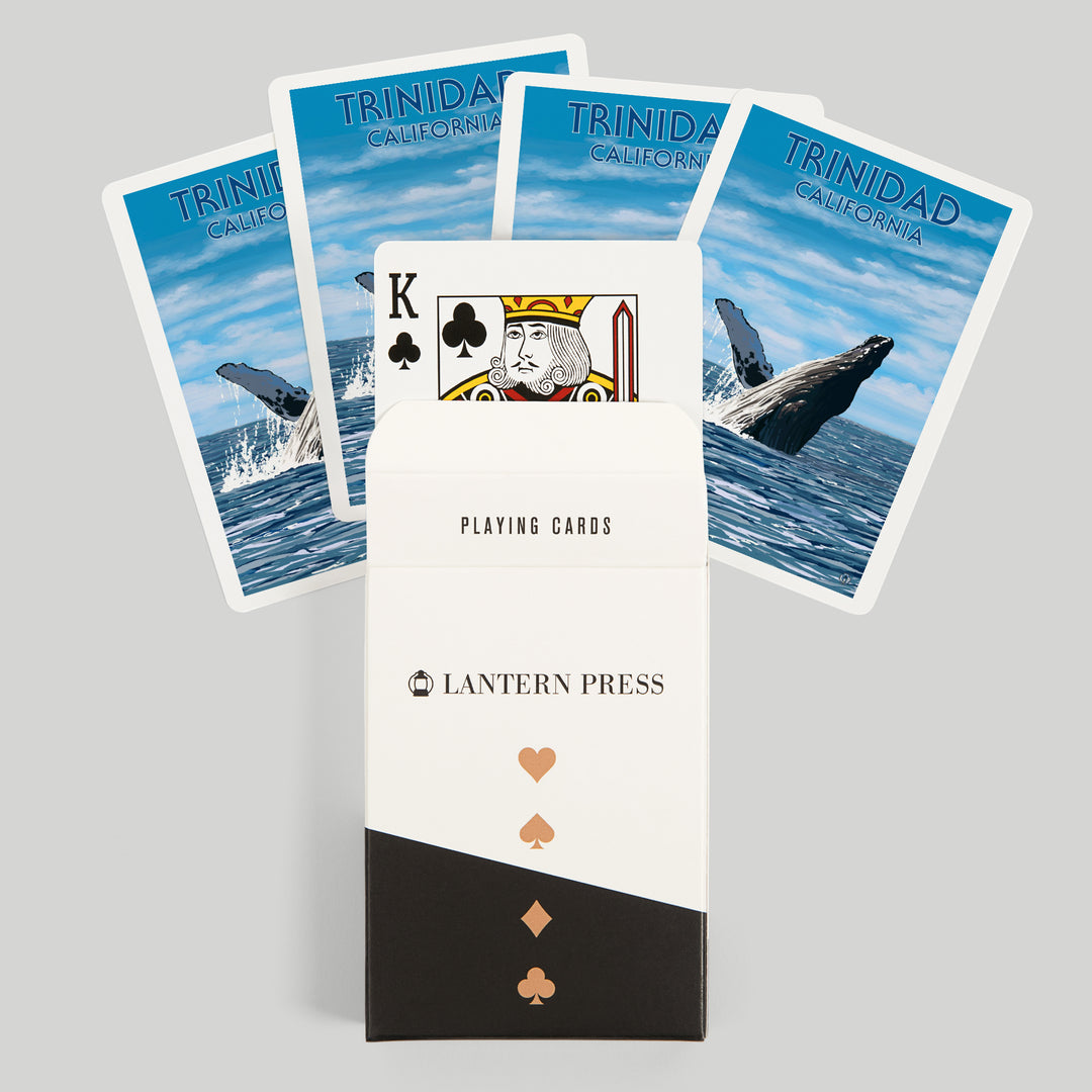 Playing Cards, Trinidad, California, Humpback Whale, 52 Card Deck with Jokers in Box, Unique Art