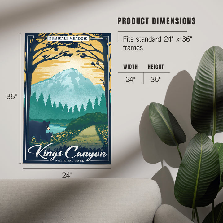 Kings Canyon National Park, California, Lithograph National Park Series, Zumwalt Meadow, Art & Giclee Prints
