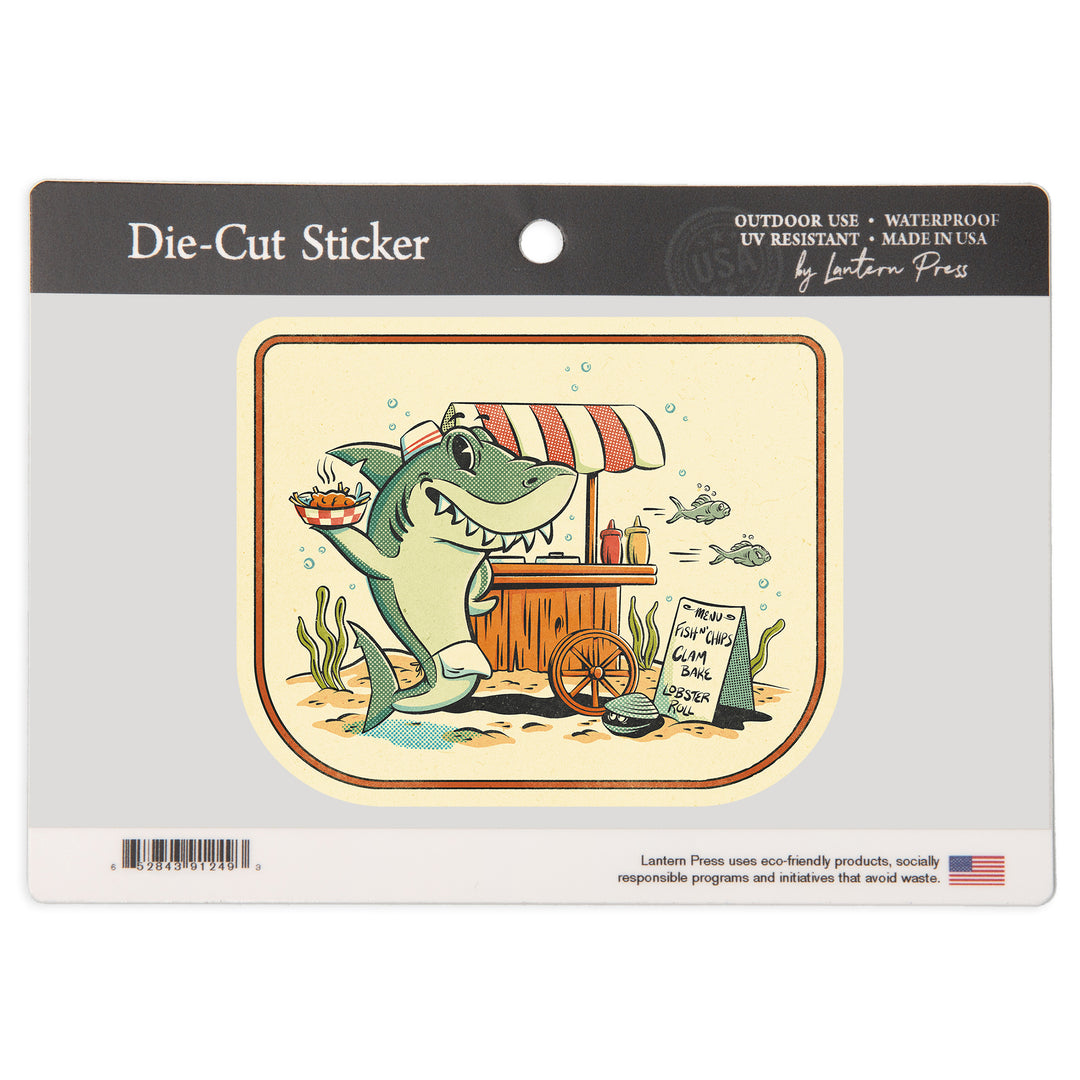 Vintage Mascot, Tiger Shark, Vinyl Sticker