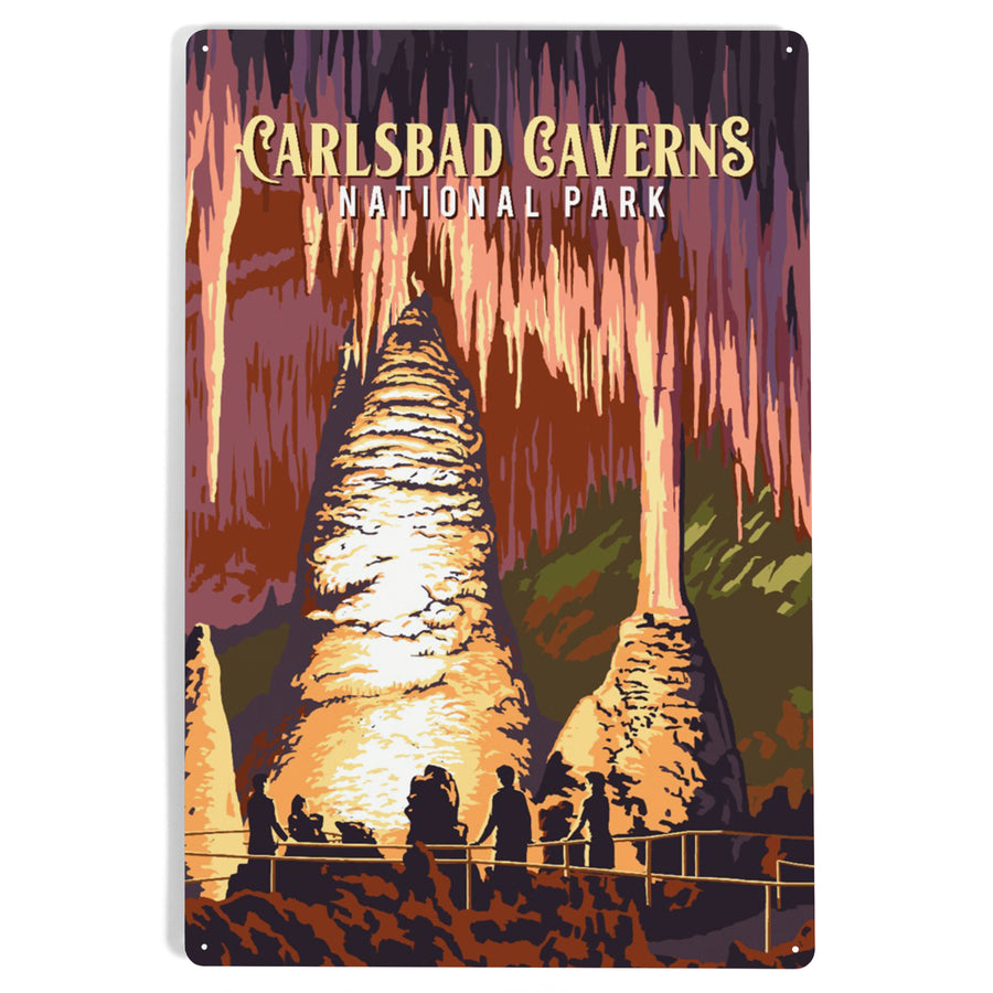 Carlsbad Caverns National Park, New Mexico, Painterly National Park Series, Metal Signs - Lantern Press