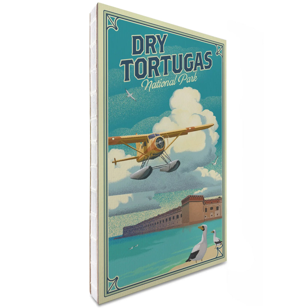 Lined 6x9 Journal, Dry Tortugas National Park, Florida, Lithograph National Park Series, Lay Flat, 193 Pages, FSC paper