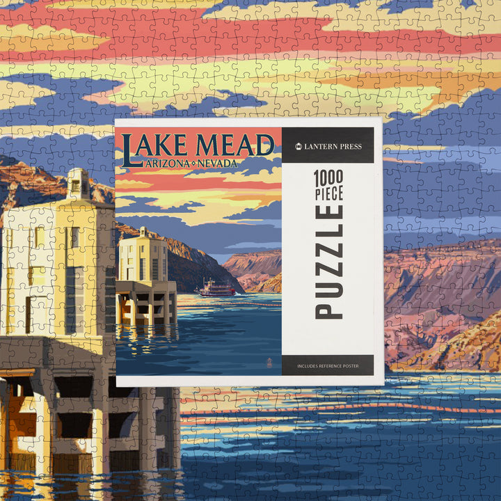 Lake Mead, Nevada and Arizona, Paddleboat and Hoover Dam, Jigsaw Puzzle