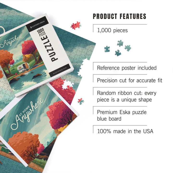 Outdoor Activity, At Home Anywhere, Camper in Fall Colors, 1000 Piece Jigsaw Puzzle