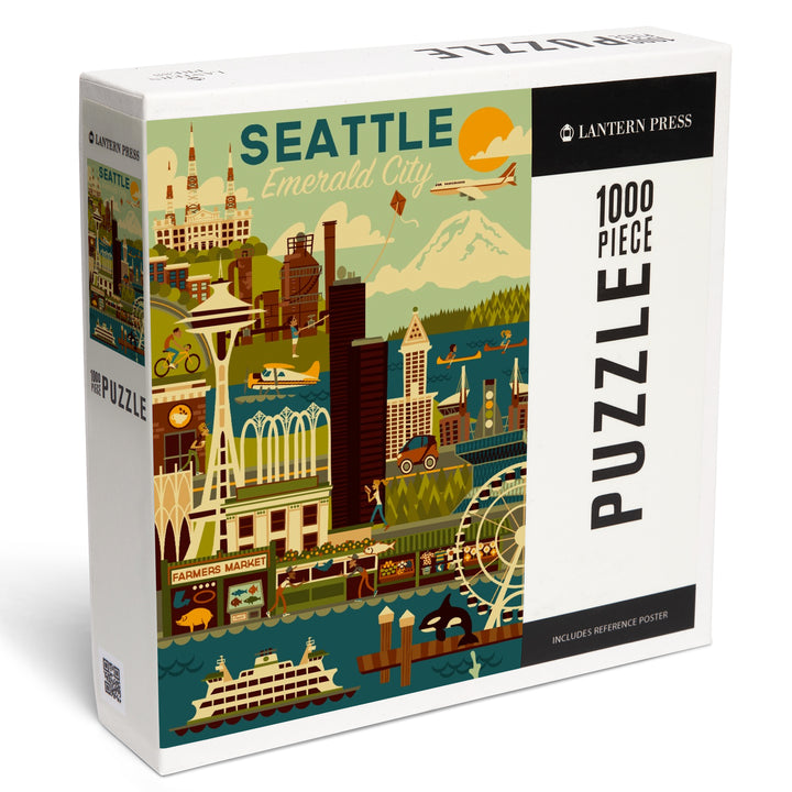 Seattle, Washington, Geometric, 1000 Piece Jigsaw Puzzle