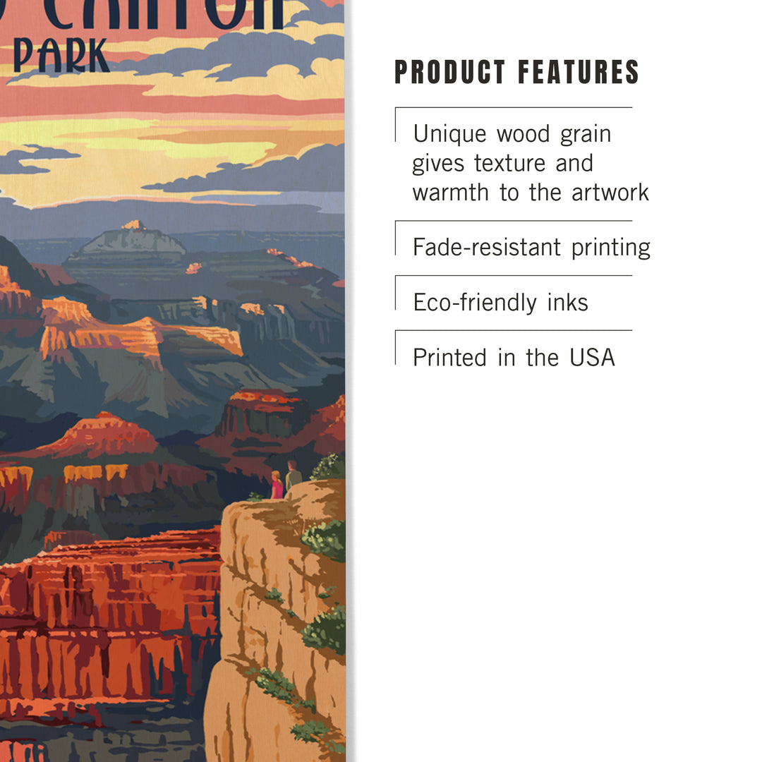Grand Canyon National Park, Arizona, Mather Point, Wood Sign and Postcards