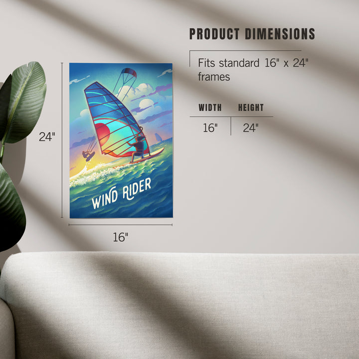 Wind Rider, Lithograph, Windsurfing and Kitesurfing, Art & Giclee Prints