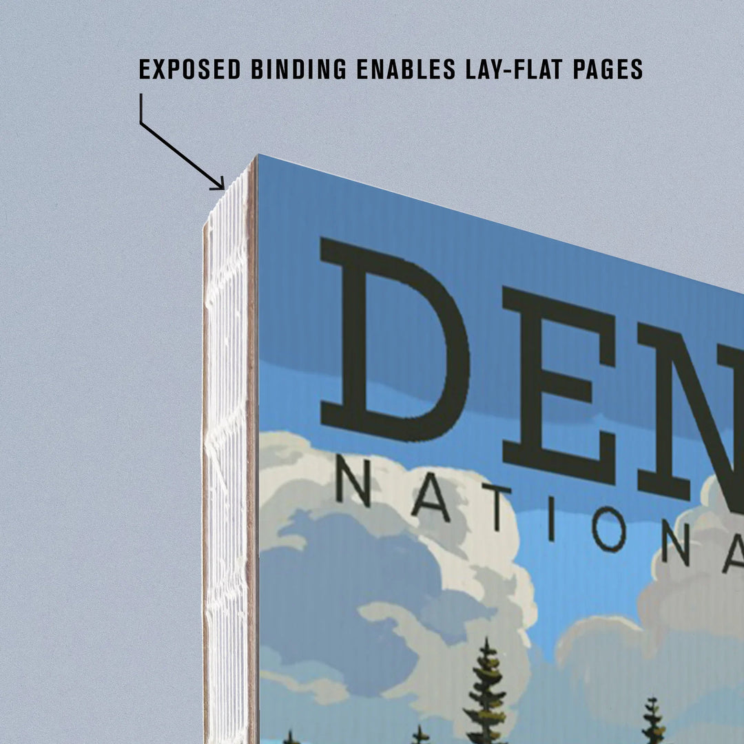 Lined 6x9 Journal, Denali National Park, Alaska, Moose and River Rapids, Lay Flat, 193 Pages, FSC paper