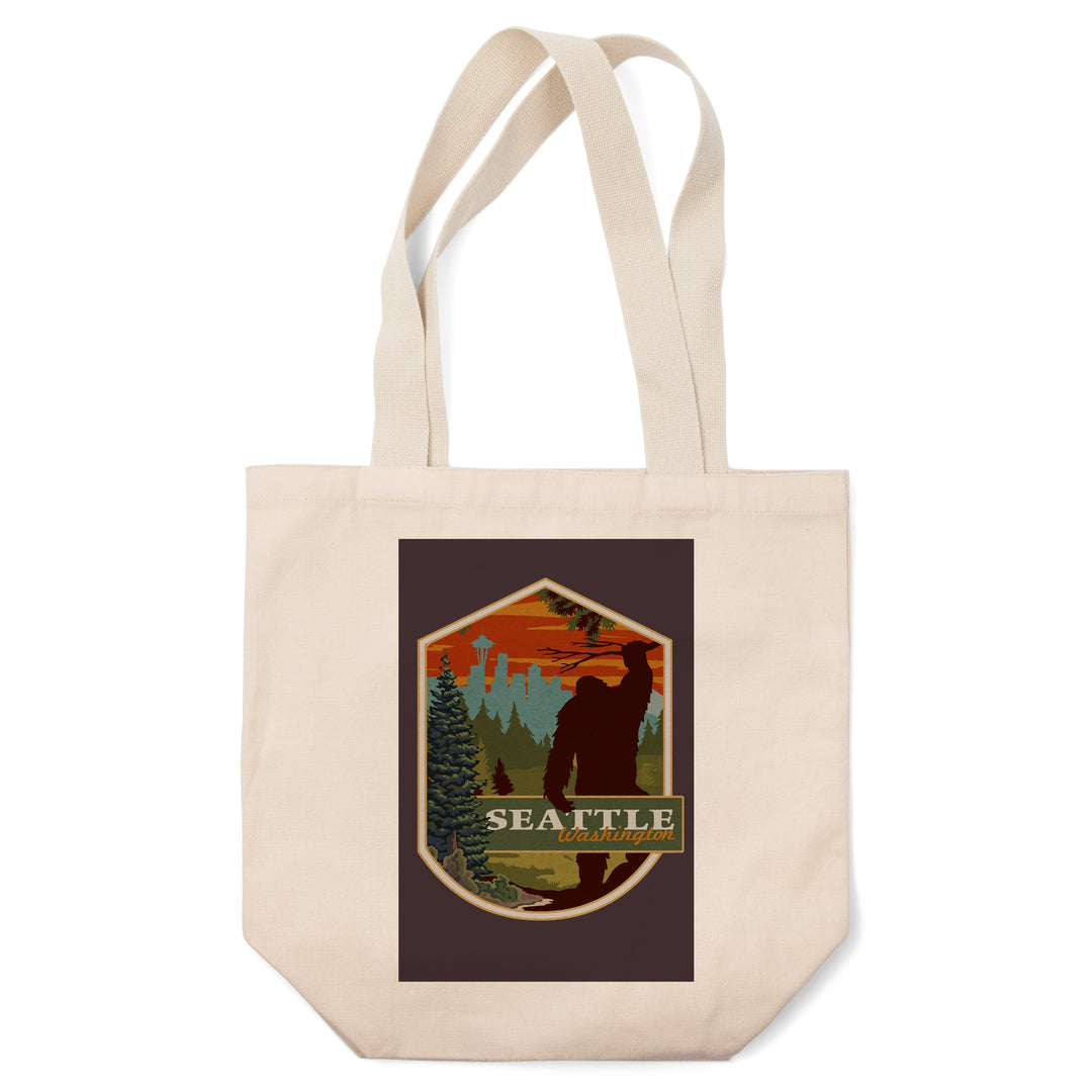 Seattle, Washington, Bigfoot, WPA Style,, Tote Bag