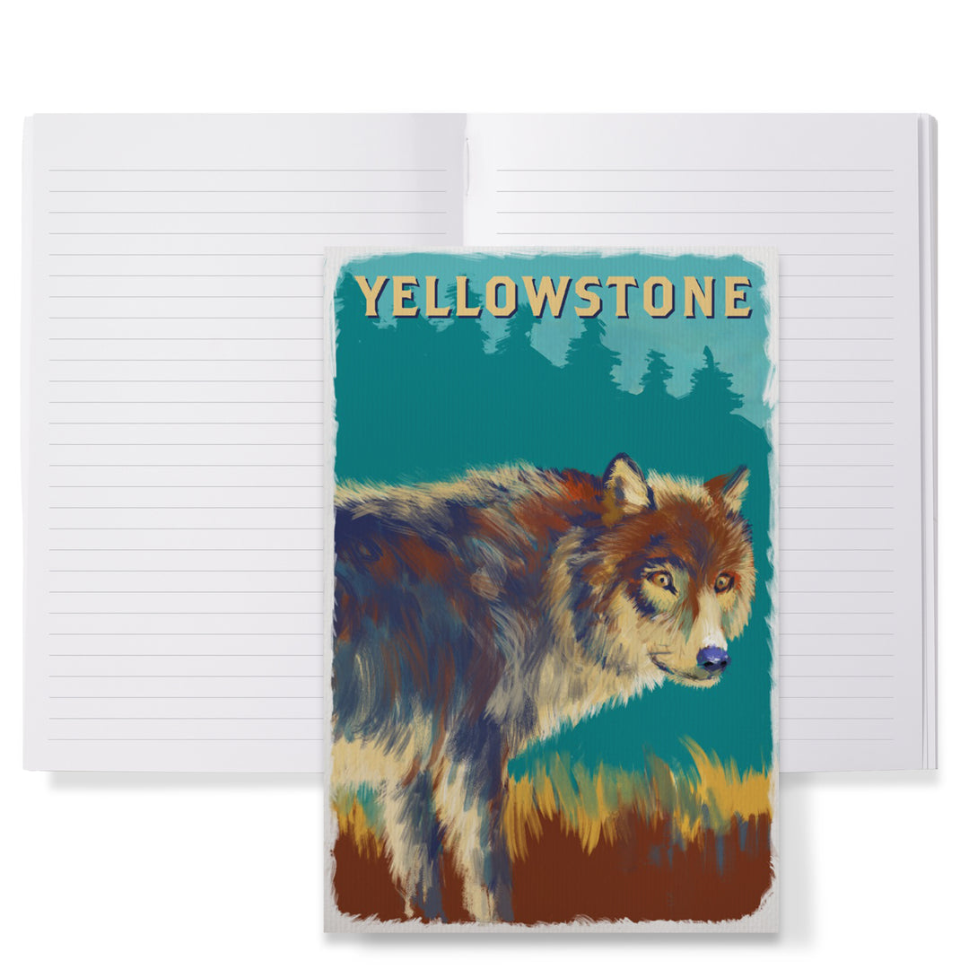 Lined 6x9 Journal, Yellowstone, Wolf, Vivid, Lay Flat, 193 Pages, FSC paper