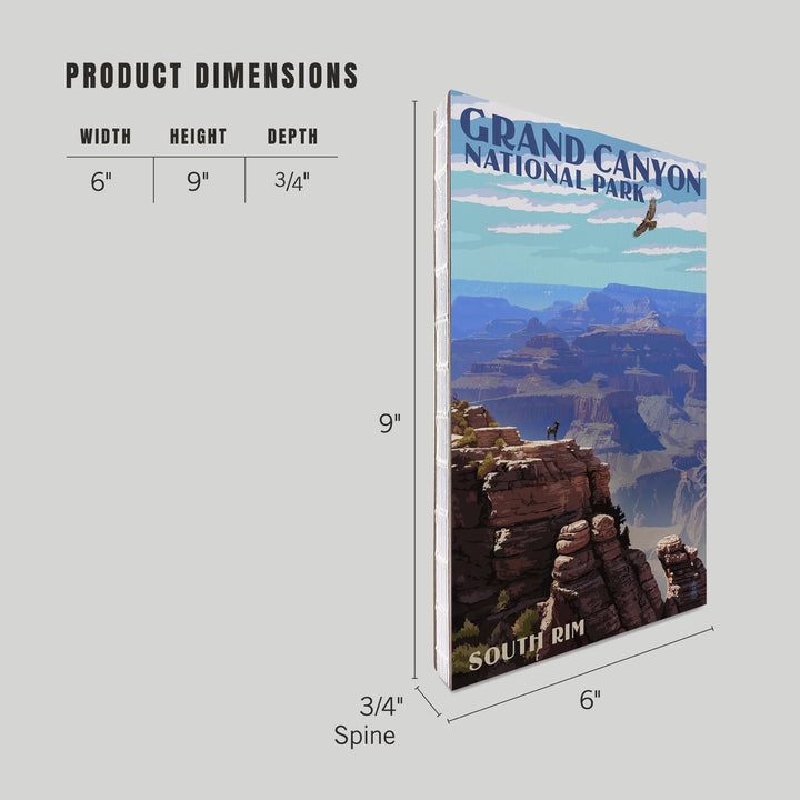 Lined 6x9 Journal, Grand Canyon National Park, Arizona, South Rim, Lay Flat, 193 Pages, FSC paper