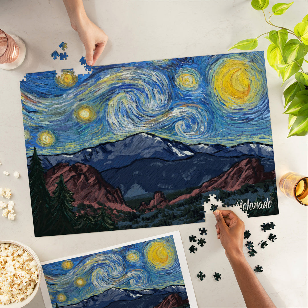 Colorado, Pikes Peak, Starry Night, Jigsaw Puzzle