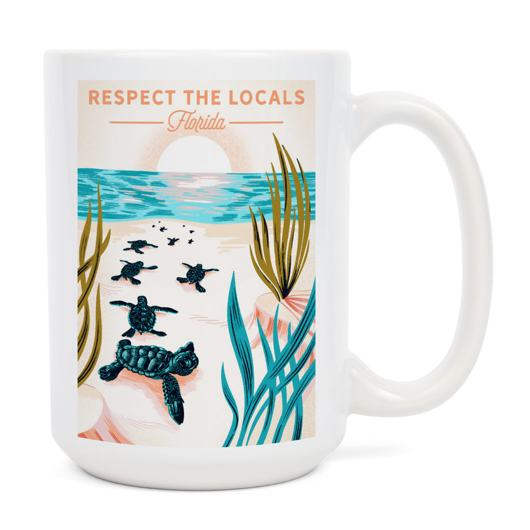 Florida, Courageous Explorer Collection, Turtle, Respect the Locals, Ceramic Mug