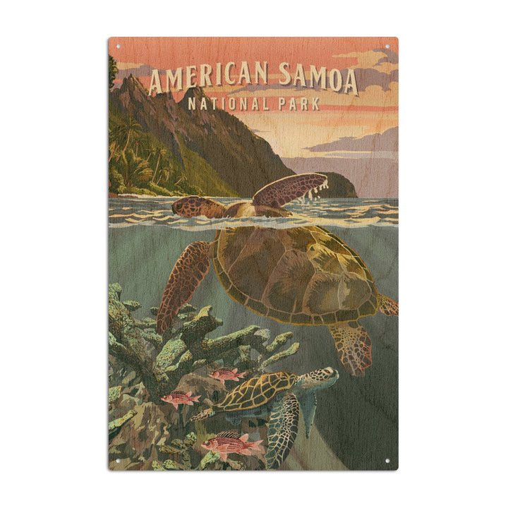 American Samoa National Park, American Samoa, Painterly National Park Series, Wood Signs and Postcards