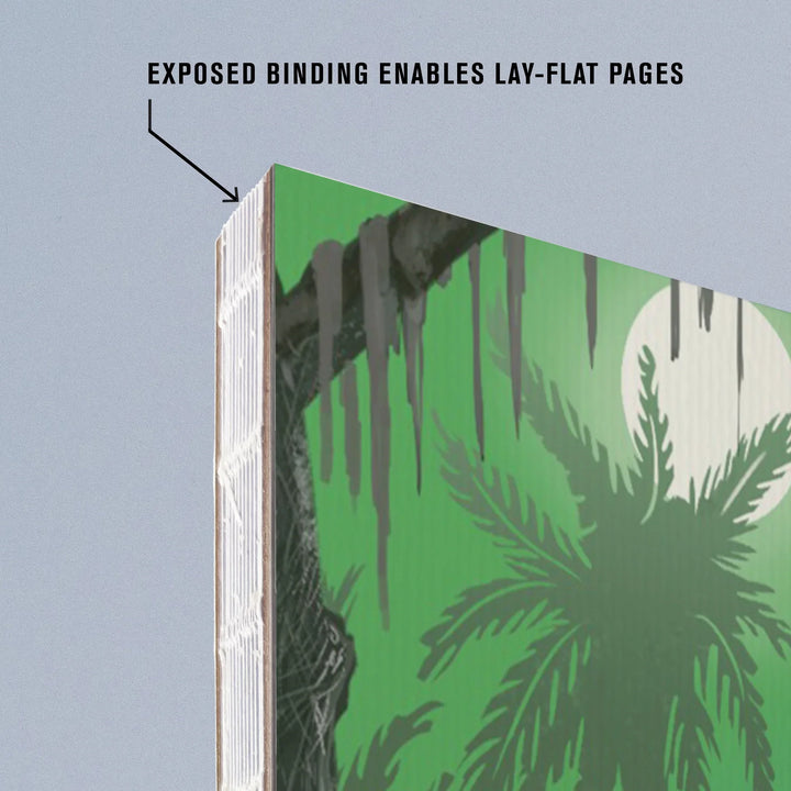 Lined 6x9 Journal, Everglades National Park, Florida, Alligator in Swamp, Lay Flat, 193 Pages, FSC paper