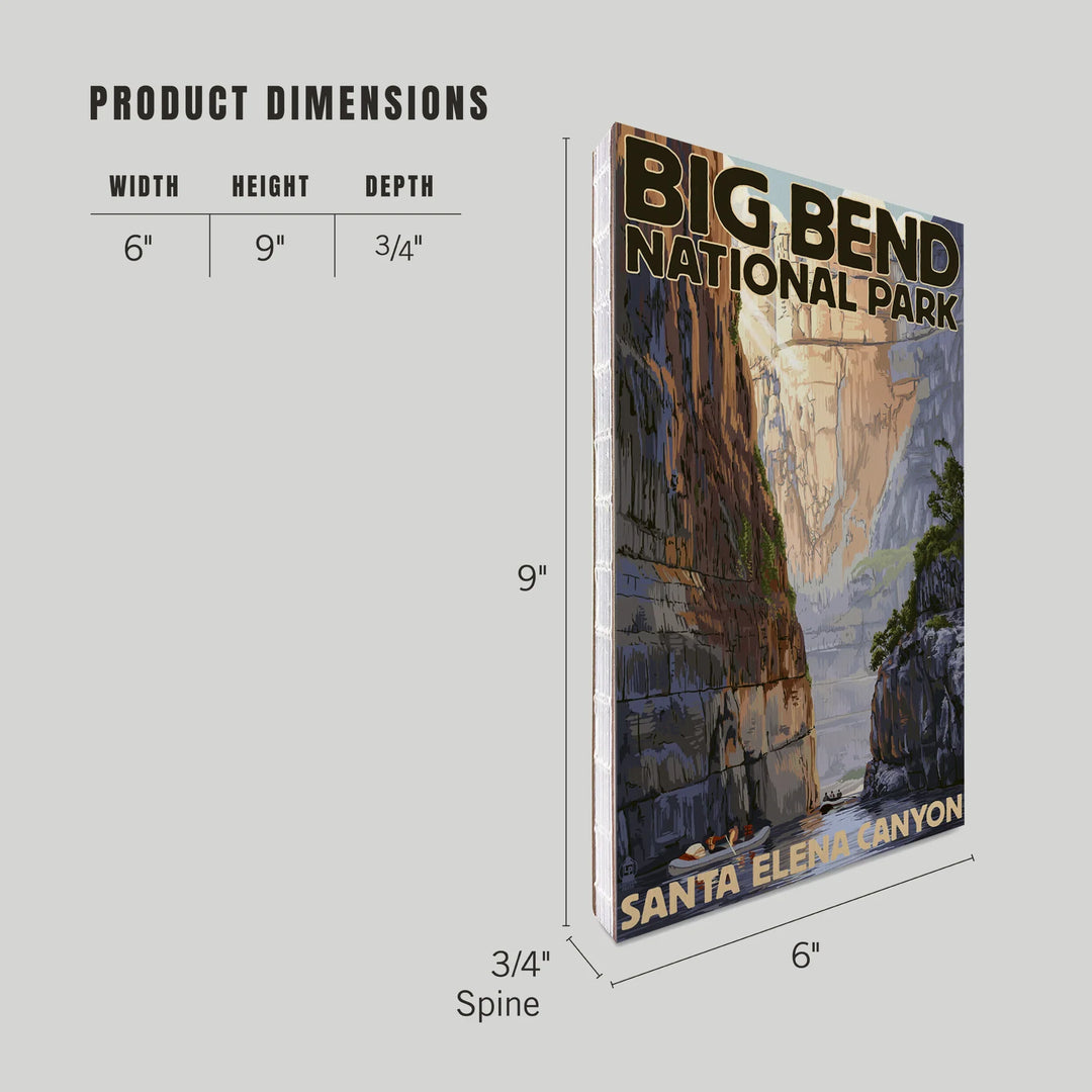 Lined 6x9 Journal, Big Bend National Park, Texas, Santa Elena Canyon, Painterly Series, Lay Flat, 193 Pages, FSC paper