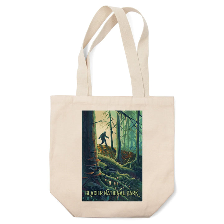 Glacier National Park, Montana, Get Outside Series, Wanderer, Bigfoot in Forest, Tote Bag