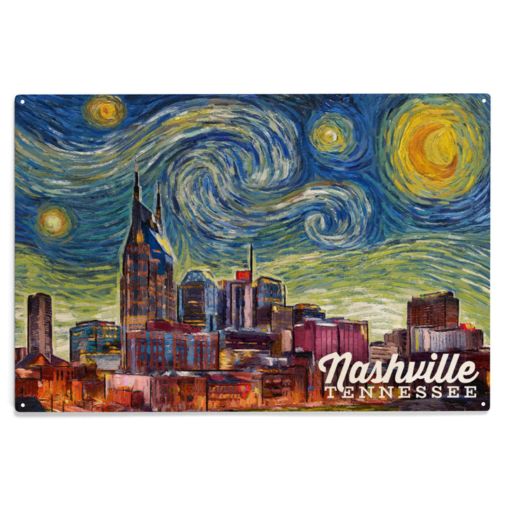Nashville, Tennessee, Starry Night City Series, Wood Sign and Postcards