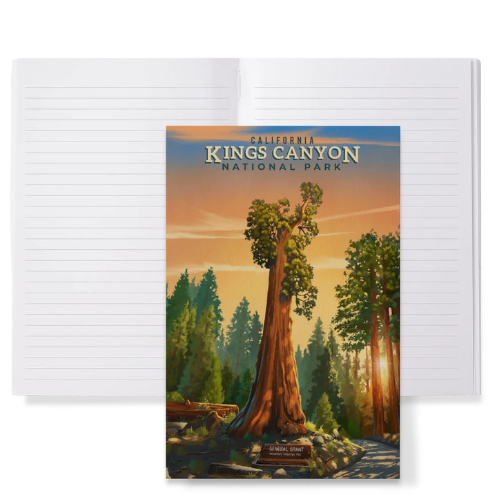 Lined 6x9 Journal, Kings Canyon National Park, California, General Grant, Oil Painting, Lay Flat, 193 Pages, FSC paper