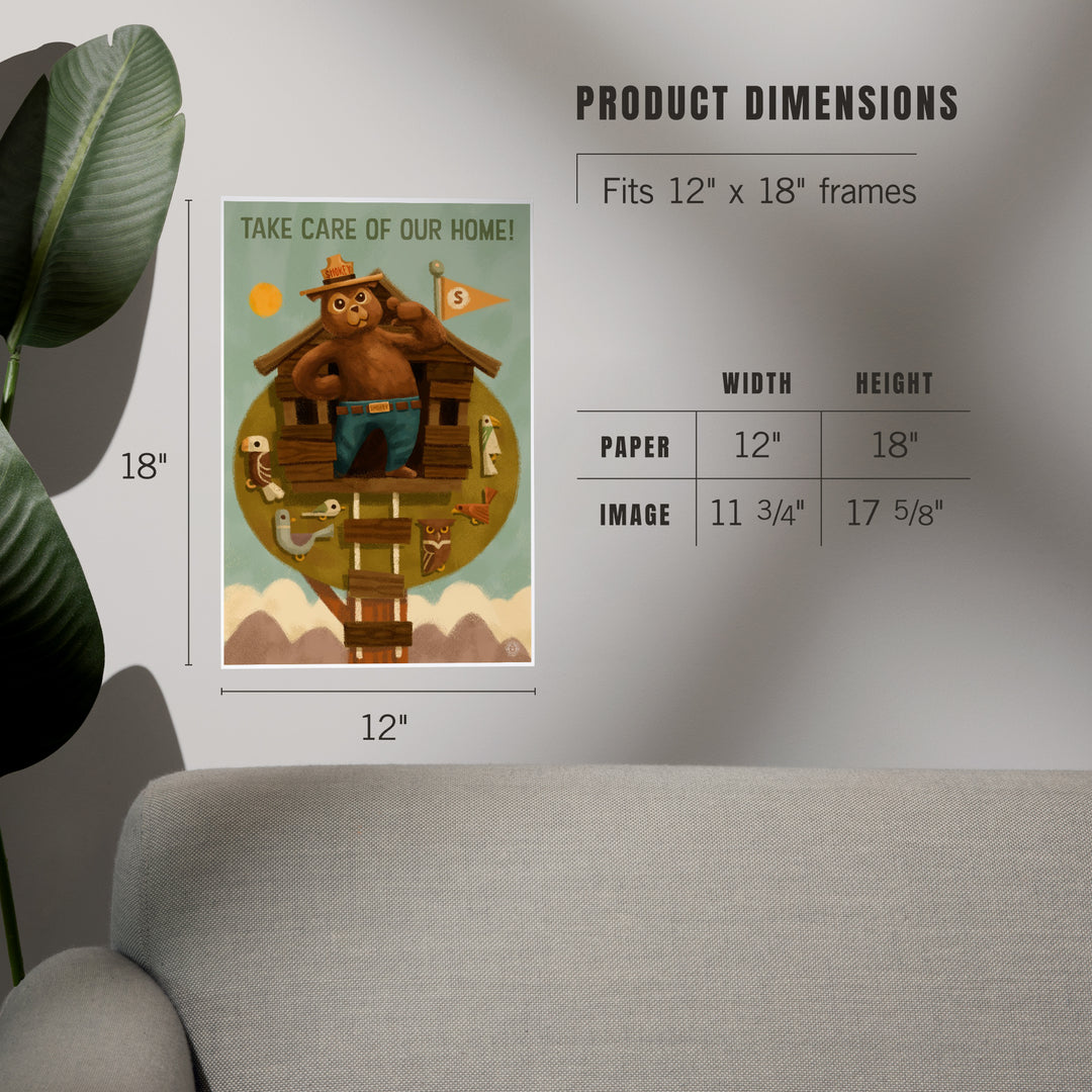 Smokey Bear, Treehouse, Officially Licensed, Art & Giclee Prints