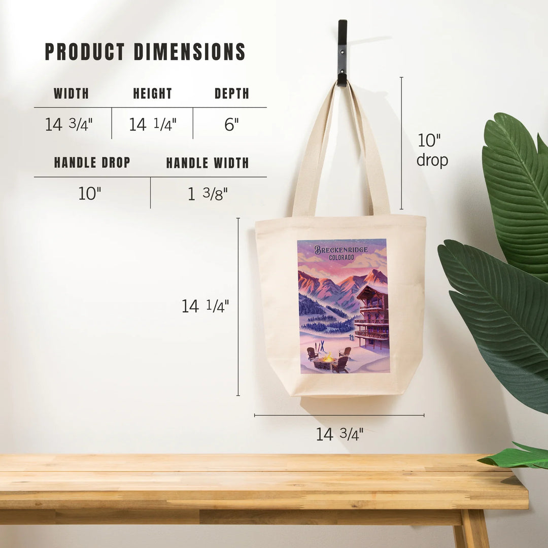 Breckenridge, Colorado, Apres Ski, Lithograph, Tote Bag