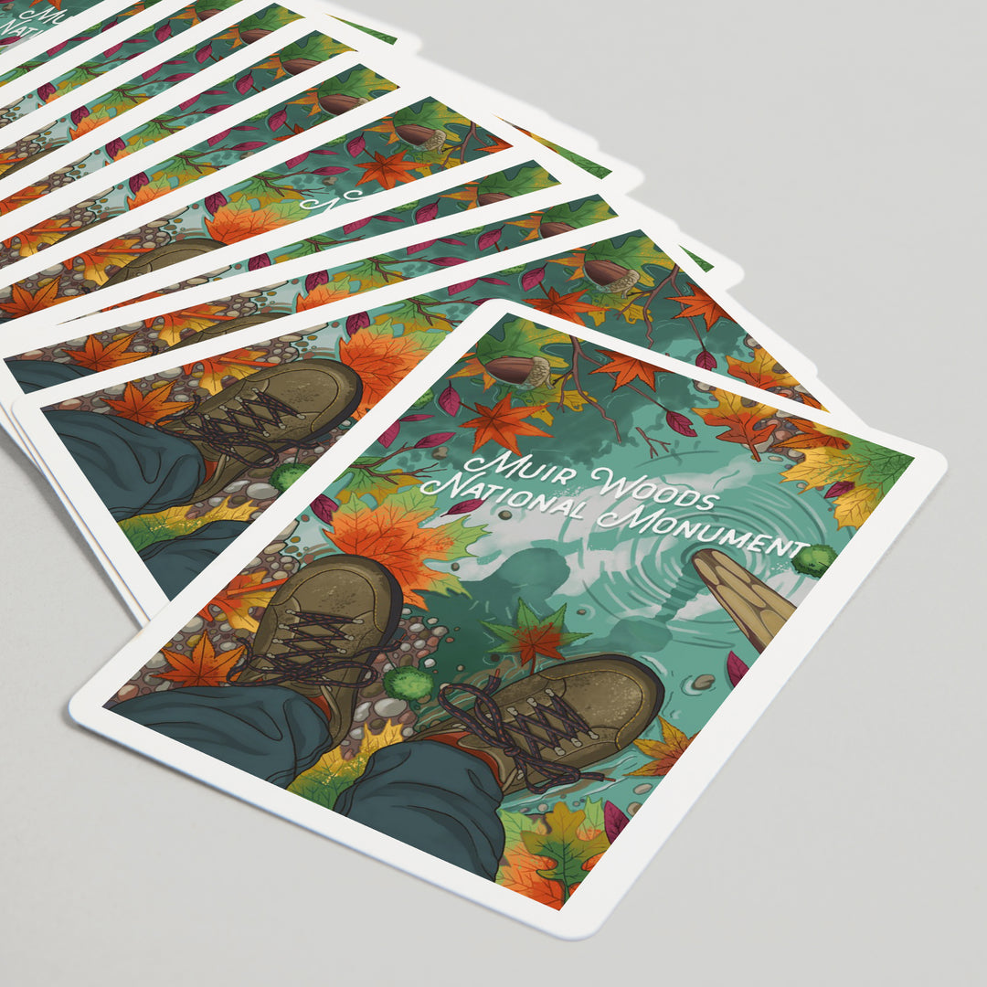 Playing Cards, Muir Woods National Monument, California, Outdoor Activity, Hiking Closeups, Fall Colors, 52 Card Deck with Jokers in Box, Unique Art