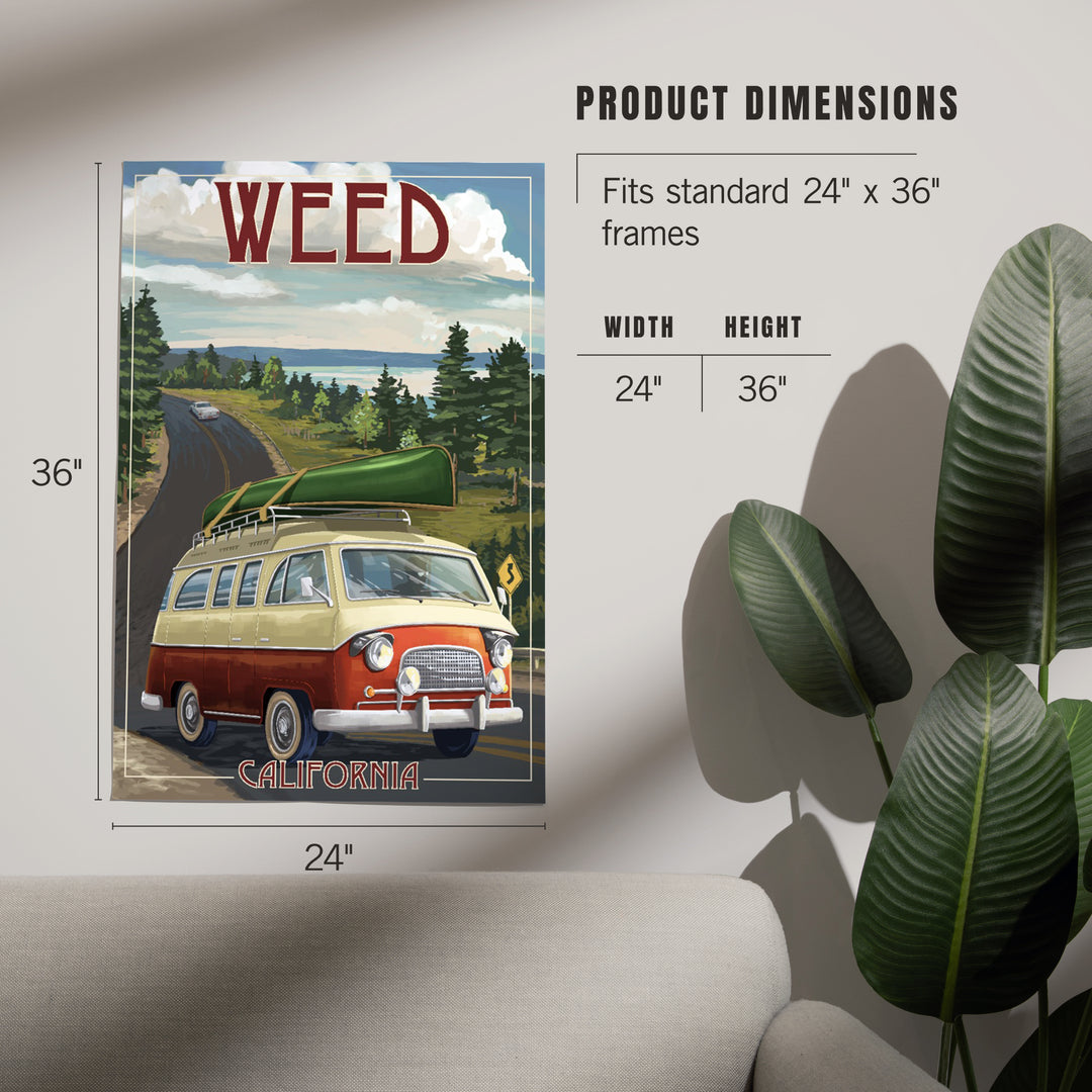 Weed, California, Camper Van, Art & Giclee Prints