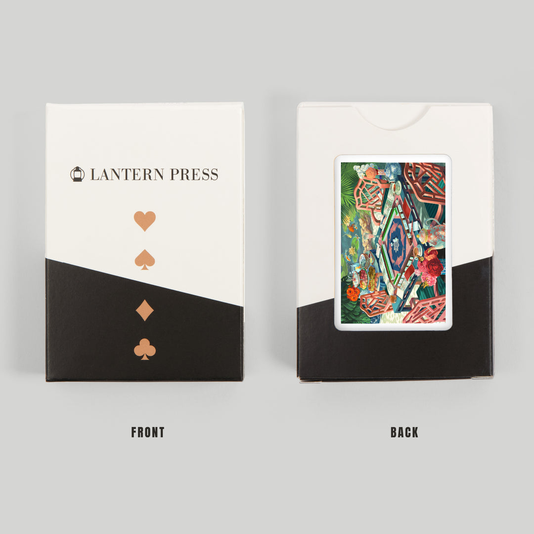 Playing Cards, Oil Painting, Mahjong Life, 52 Card Deck with Jokers in Box, Unique Art