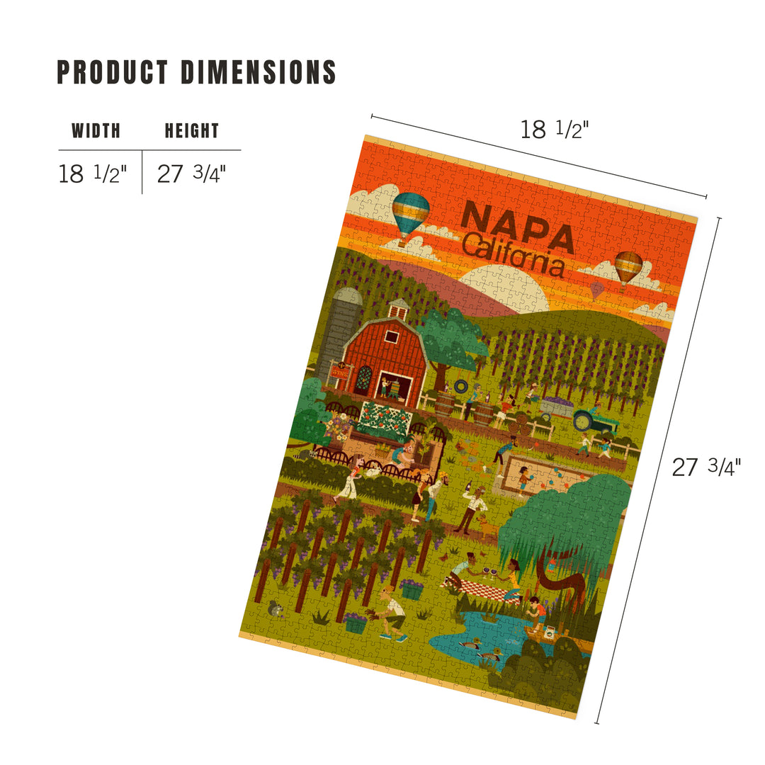 Napa, California, Geometric, Vineyard, Jigsaw Puzzle