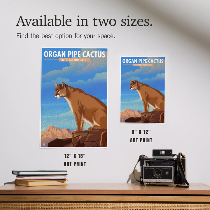 Organ Pipe Cactus National Monument, Arizona, Mountain Lion, Lithograph, Art & Giclee Prints