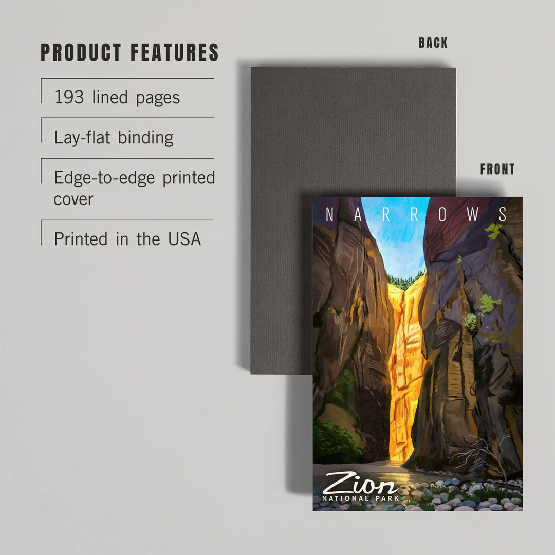 Lined 6x9 Journal, Zion National Park, Utah, Narrows, Oil Painting, Lay Flat, 193 Pages, FSC paper