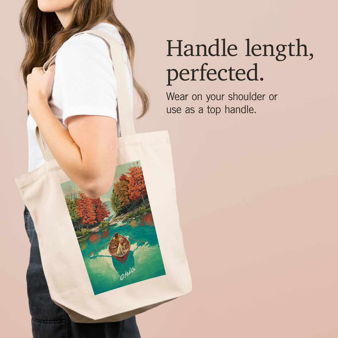 Ohio, Quiet Explorer, Boating, Mountain canvas tote bag