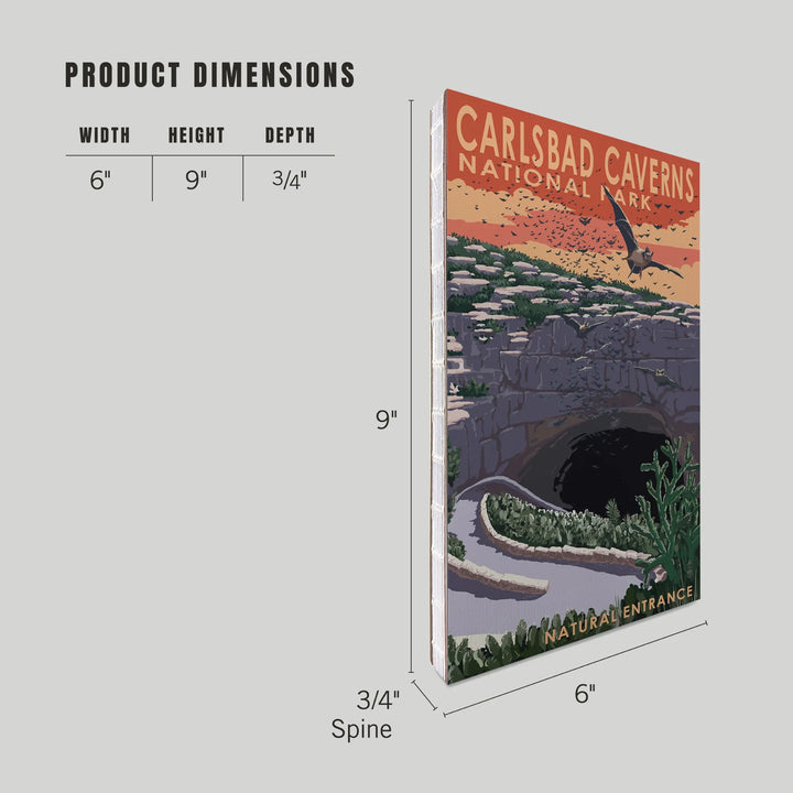 Lined 6x9 Journal, Carlsbad Caverns National Park, New Mexico, Natural Entrance, Painterly Series, Lay Flat, 193 Pages, FSC paper
