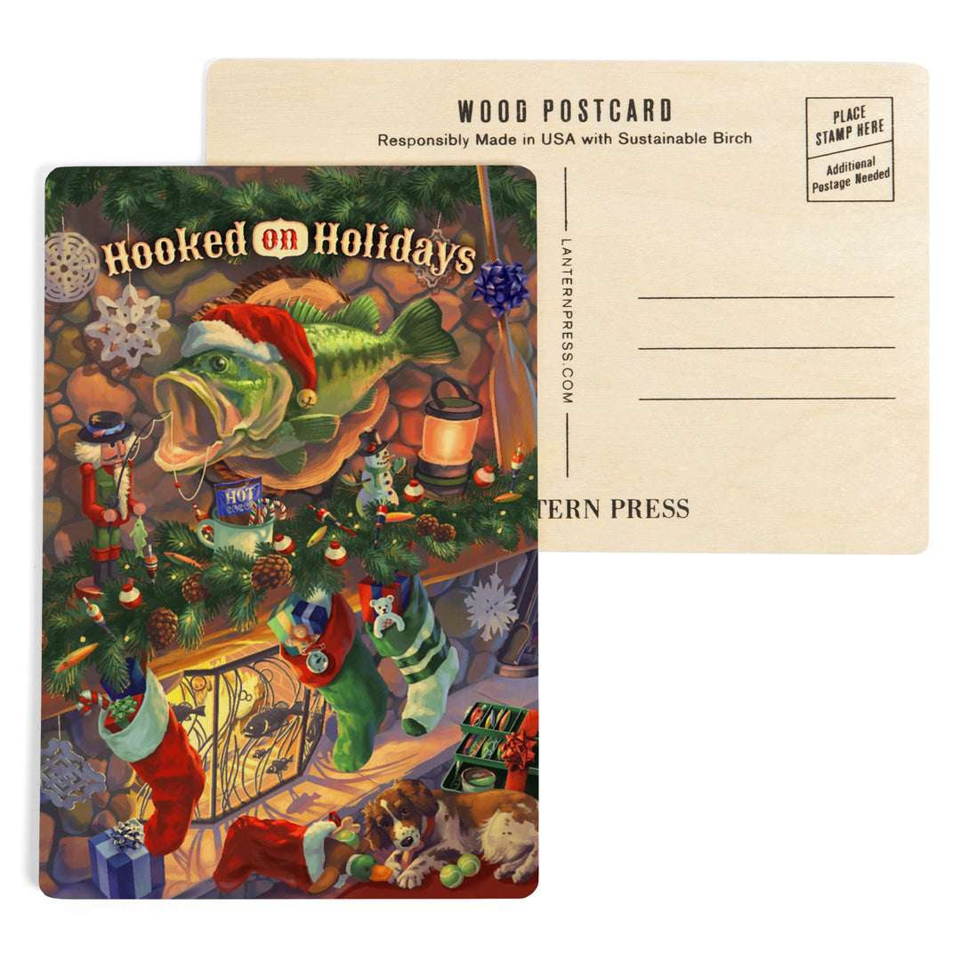 Hooked on Holidays, Oil Painting 141237, Wood Sign and Postcards