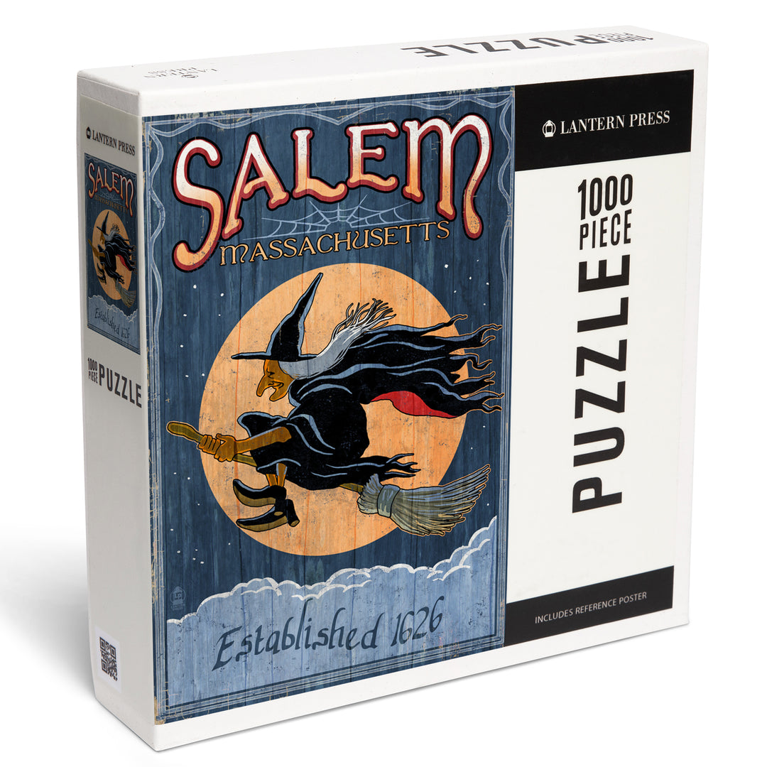 Salem, Massachusetts, Witch Vintage Sign, 1000 Piece Jigsaw Puzzle