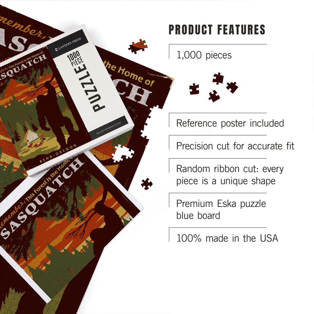 Bend, Oregon, Home of Sasquatch, Jigsaw Puzzle