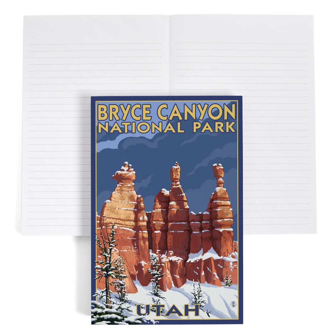 Lined 6x9 Journal, Bryce Canyon National Park, Utah, Winter Scene #2, Painterly Series, Lay Flat, 193 Pages, FSC paper