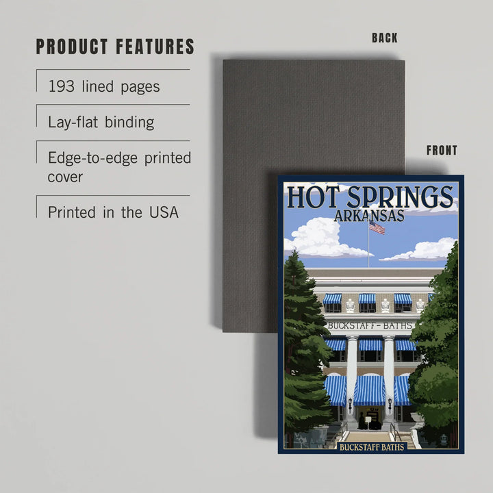 Lined 6x9 Journal, Hot Springs National Park, Arkansas, Buckstaff Bathhouse, Lay Flat, 193 Pages, FSC paper