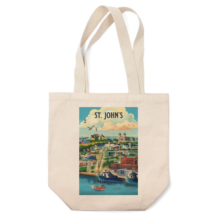 St. John's, Newfoundland and Labrador, Lithograph City Series, Tote Bag