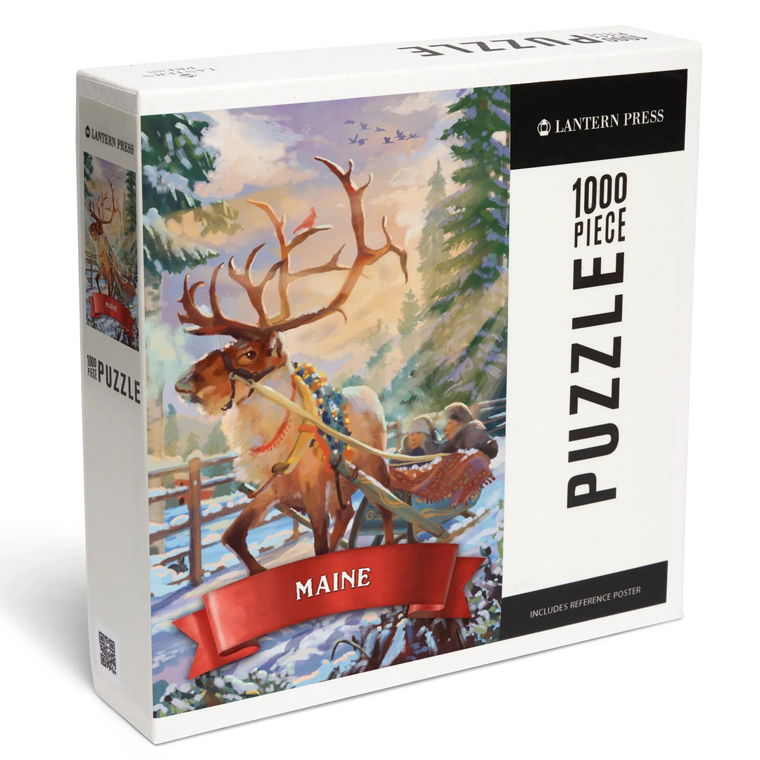 Maine, Christmas Sleigh Ride, 1000 Piece Jigsaw Puzzle